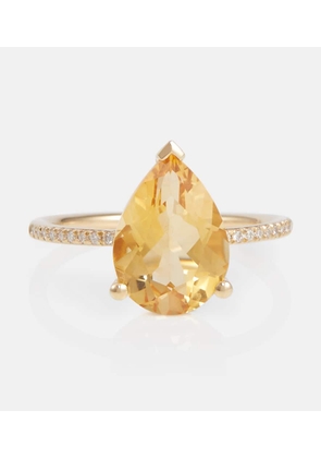 Persée Birthstone 18kt gold ring with diamonds and citrine