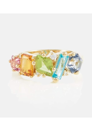 Suzanne Kalan Nadima Glimmer 14kt gold ring with topaz, citrine and diamonds