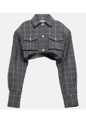 The Mannei Pavlle checked cropped cotton jacket