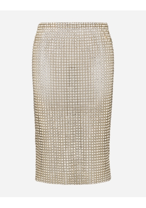 Dolce & Gabbana Tulle Calf-length Skirt With All-over Fusible Rhinestone Embellishment - Woman Skirts Crystal Tulle 40