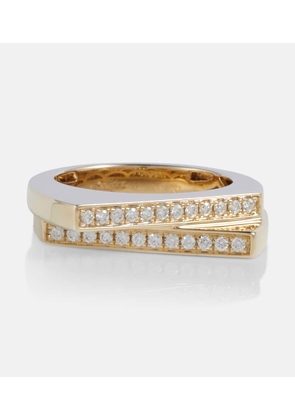 Rainbow K Handcuff 9kt gold ring with diamonds