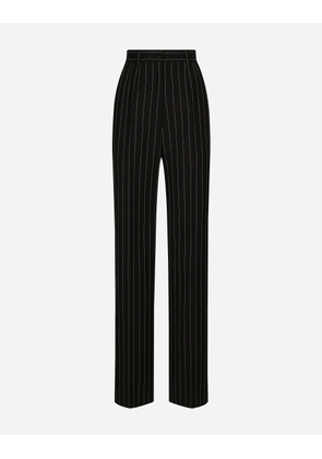 Dolce & Gabbana Flared Pinstripe Wool Pants - Woman Trousers And Shorts Multicolor 40