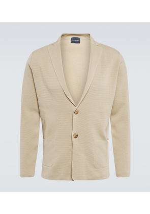 Thom Sweeney Single-breasted cotton knit blazer