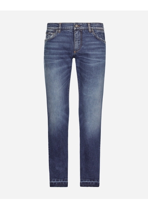 Dolce & Gabbana Washed Slim Fit Stretch Denim Jeans - Man Denim Multi-colored Denim 46