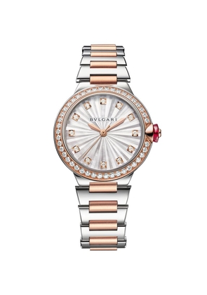 Bvlgari Rose Gold, Stainless Steel And Diamond Lvcea Watch 33Mm
