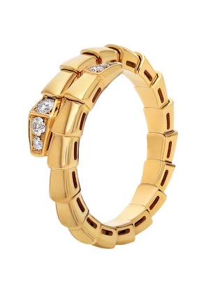 Bvlgari Yellow Gold And Diamond Serpenti Viper Ring