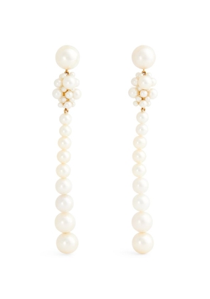 Sophie Bille Brahe Yellow Gold And Pearl Ensemble Drop Earrings