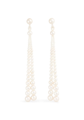 Sophie Bille Brahe Yellow Gold And Pearl Peggy Opera Drop Earrings