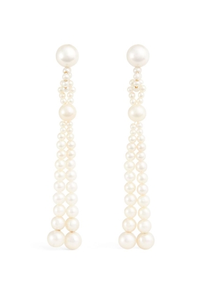 Sophie Bille Brahe Yellow Gold And Pearl Opera Drop Earrings