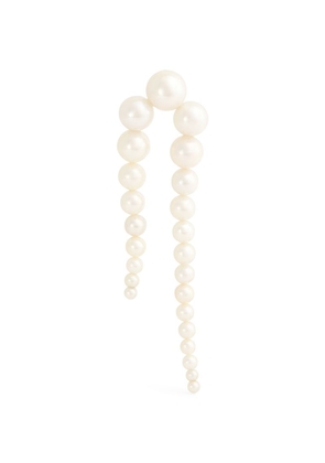Sophie Bille Brahe Yellow Gold And Pearl Ensemble Single Drop Earring