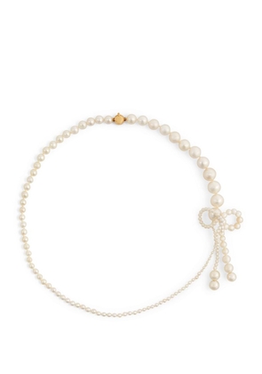 Sophie Bille Brahe Yellow Gold And Pearl Peggy Rosette Necklace