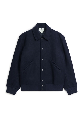 Wool Varsity Jacket - Blue