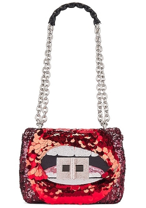 TOM FORD Maxi Lip Natalia Small Shoulder Bag in Multi Red & Black - Red. Size all.