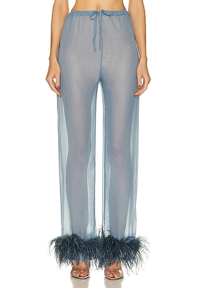 Oseree Plumage Pant in Peacock - Blue. Size L (also in M, S).