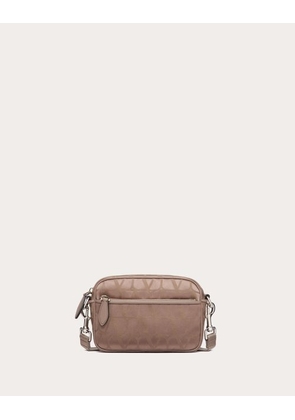 Valentino Garavani TOILE ICONOGRAPHE SHOULDER BAG IN TECHNICAL FABRIC WITH LEATHER DETAILS Man CLAY UNI