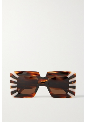 Loewe - Oversized Square-frame Tortoiseshell Acetate Sunglasses - Brown - One size