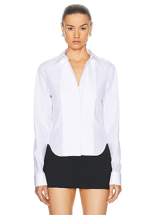 Loewe Pleated Shirt in Optic White - White. Size 40 (also in 36, 38).