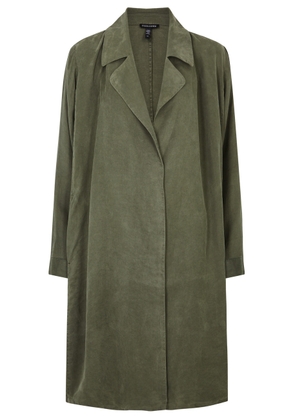 Eileen Fisher Brushed Twill Coat - Khaki - L (UK 18-20 / XL)