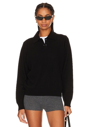 BEVERLY HILLS x REVOLVE Long Sleeve Cashmere Polo in Black. Size M, XL, XS.