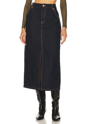 Helmut Lang Slit Midi Skirt in Blue. Size 28.