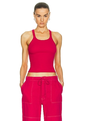 RE/DONE Ribbed Tank in Dragon Fruit - Pink. Size L (also in M, S, XL, XS).