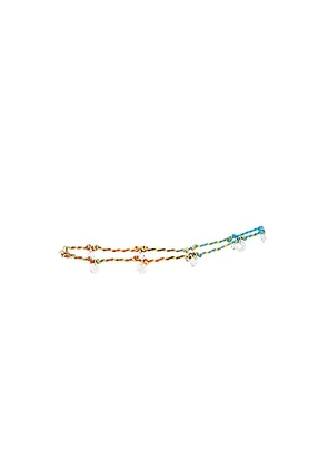 Roxanne Assoulin Mini Drip Drop Anklet in Rainbow - Blue. Size all.