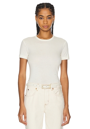 Helmut Lang Rib Tee in Ivory. Size M, S, XS.