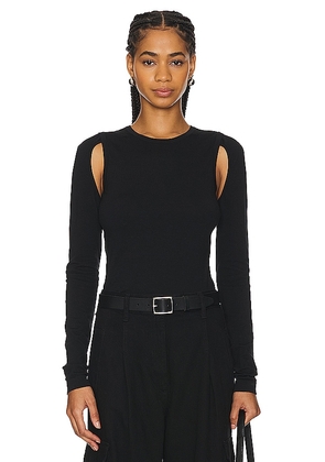 Helmut Lang Cutout Crew Tee in Black. Size S, XS.