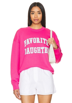 Favorite Daughter Collegiate Sweatshirt in Pink. Size L, S, XS.
