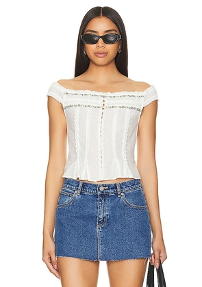 Free People x REVOLVE Sweet As Pie Top in White. Size M, S, XL, XS.