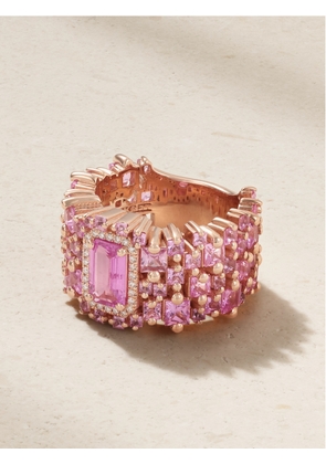 Suzanne Kalan - 18-karat Rose Gold, Sapphire And Diamond Ring - 6 1/2
