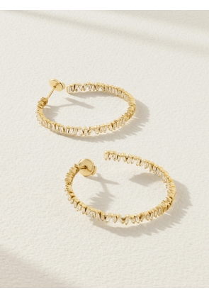 Suzanne Kalan - 18-karat Gold Diamond Hoop Earrings - One size