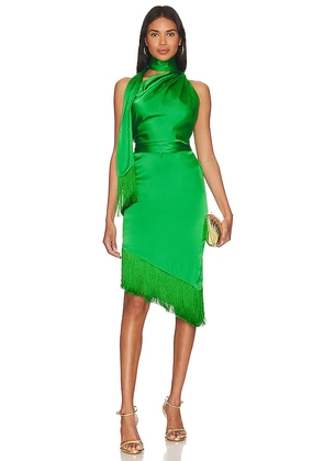 L'Academie Ziggy Mini Dress in Green. Size L, S, XL, XS, XXS.