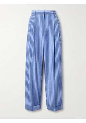 Dries Van Noten - Pinstriped Cotton-twill Straight-leg Pants - Blue - FR34,FR36,FR38,FR40,FR42,FR44