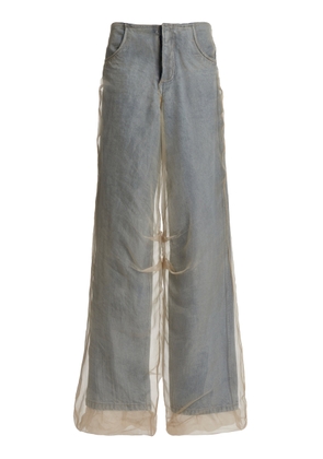 Christopher Esber - Silk-Cotton Wide-Leg Jeans - Light Wash - AU 8 - Moda Operandi