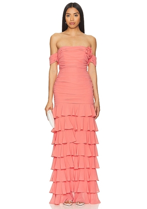 Lovers and Friends Elora Gown in Coral. Size L, S, XS, XXS.