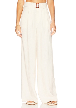 SPELL Every Single Day Linen Wide Leg Pant in Cream. Size XS.