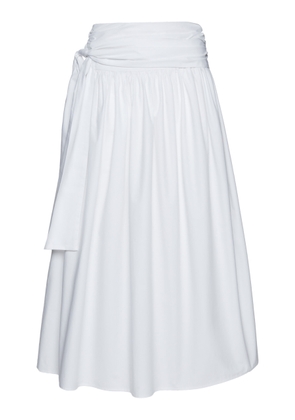 Magda Butrym - Tie-Waist Cotton Midi Skirt - White - FR 40 - Moda Operandi