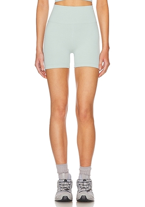 WellBeing + BeingWell StretchWell Valle 4 Inch Bike Short in Sage,Grey. Size S/M, XXS/XS.