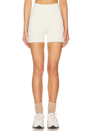 WellBeing + BeingWell StretchWell Valle 4 Inch Bike Short in Beige. Size S/M, XXS/XS.