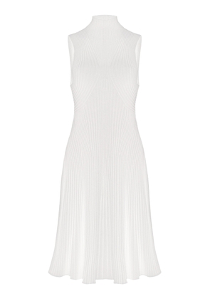 ChloÃ© - Ribbed-Knit Wool Turtleneck Mini Dress - White - S - Moda Operandi