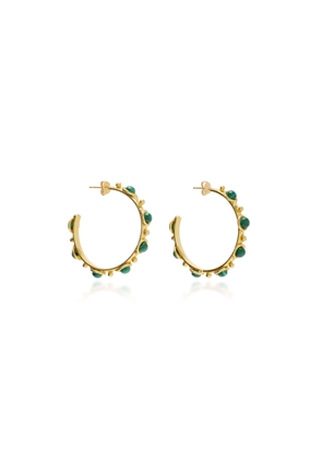 Sylvia Toledano - Petite Candy Malachite Gold-Plated Hoop Earrings - Green - OS - Moda Operandi - Gifts For Her