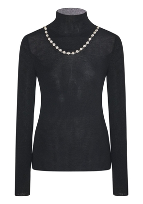 Rosetta Getty roll-neck crystal-embellished jumper - Black