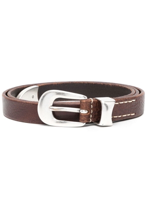 OUR LEGACY Western leather buckle belt - Brown