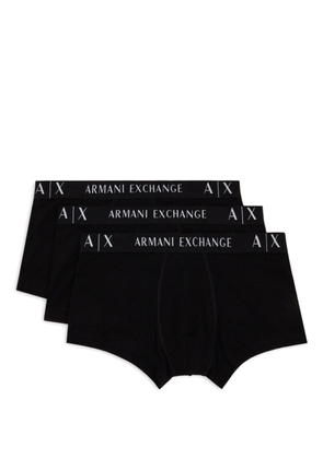 Armani Exchange logo-waistband boxers (pack of three) - Black