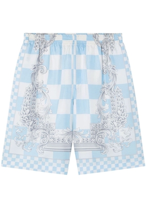 Versace Barocco-print silk shorts - Blue
