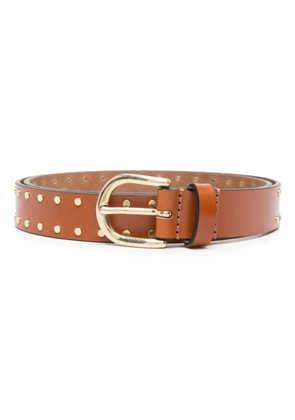 ISABEL MARANT Zap stud-embellished belt - Brown