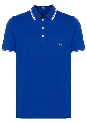 Fay striped-edge polo shirt - Blue