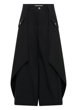 Dion Lee Layered wide-leg trousers - Black