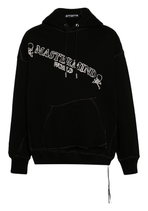 Mastermind World skull-appliqué cotton hoodie - Black